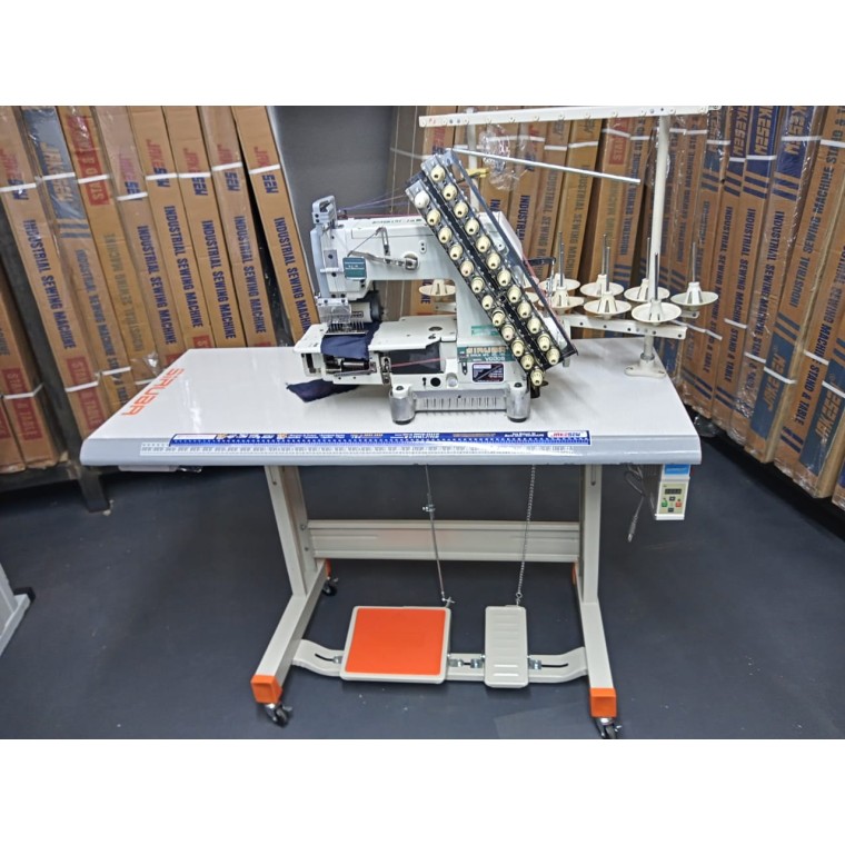 MÁQUINA ELASTIQUEIRA 12 AGULHAS SIRUBA VC008-12-6.4 USADA 220V