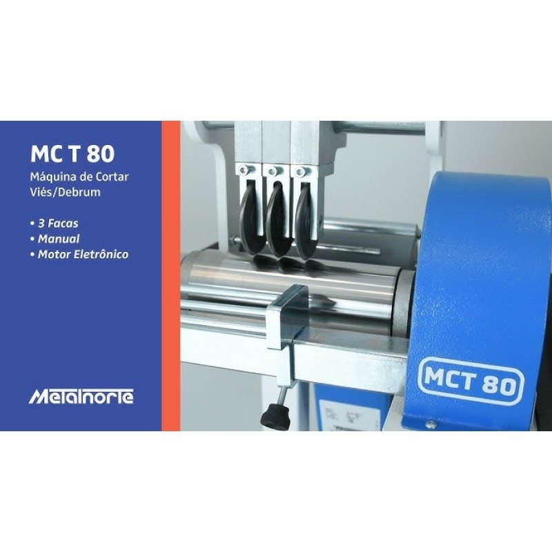Máquina de Corte Viés e Debrum 3 Facas MCT-80 com Motor Eletrônico Metalnorte Máquina de Corte Viés e Debrum 3 Facas MCT-80 com Motor Eletrônico Metalnorte