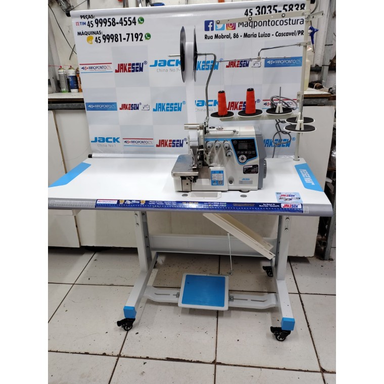 Máquina Interlok Eletrônica P/ Gola Polo - Modelo EC7-5D-SUT Jakesew (220V)