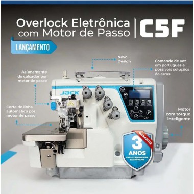 Máquina overloque ponto cadeia  eletrônica JACK JK-C5F-4-03/333-X 220v