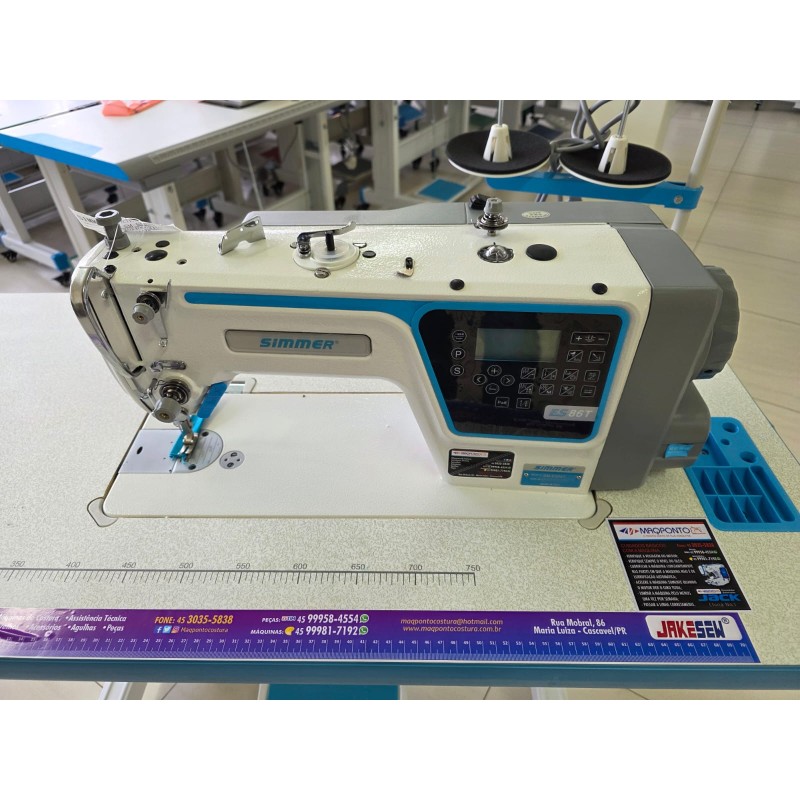 Máquina reta eletrônica com motor de passo Simmer ES86T 220v Máquina reta eletrônica com motor de passo Simmer ES86T 220v