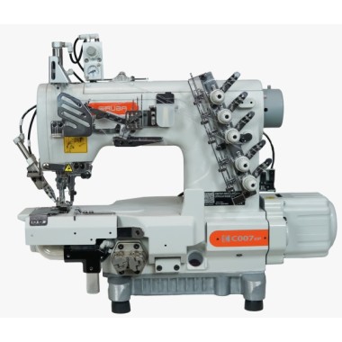 MÁQUINA DE COSTURA COBERTURA CILÍNDRICA C/ REFILADOR ELETRONICA PNEUMATICA SIRUBA  C007KP-W812A-364/CRL/UTP/CAF/DCKH1-1